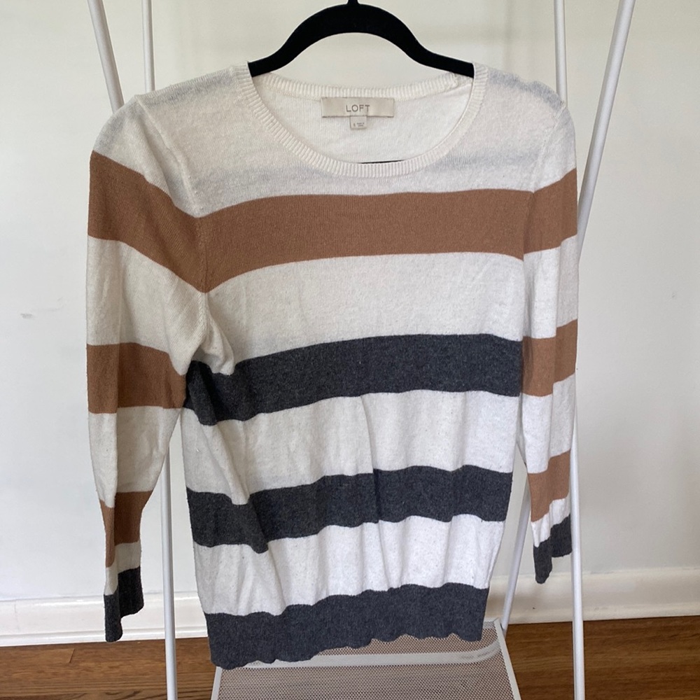 LOFT Stripe Light Sweater Size Small